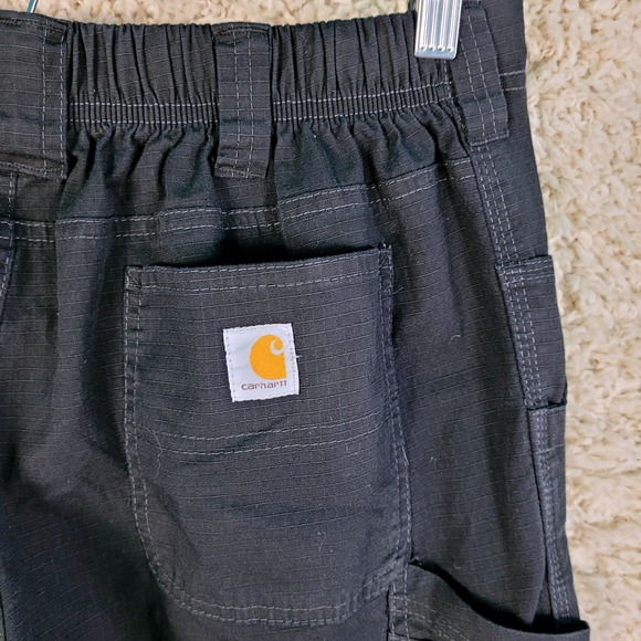 Carhartt Cargo Pants Men's Size Reg-M 30x30 Black Ripstop C56418 Drawstring - Picture 2 of 9